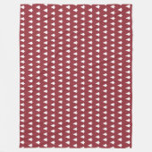 kerstboompatroon | Geometrische Scandi Dark Red Fleece Deken (Voorkant)