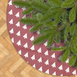 kerstboompatroon | Geometrische Scandi Dark Red Kerstboom Rok