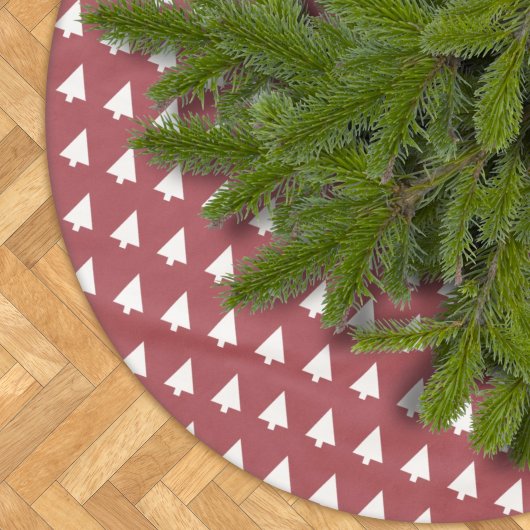 kerstboompatroon | Geometrische Scandi Dark Red Kerstboom Rok