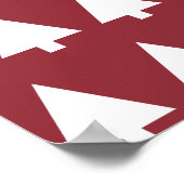 kerstboompatroon | Geometrische Scandi Dark Red Poster (Hoek)