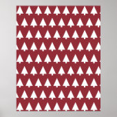 kerstboompatroon | Geometrische Scandi Dark Red Poster (Voorkant)