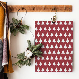 kerstboompatroon | Geometrische Scandi Dark Red Poster
