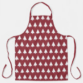 kerstboompatroon | Geometrische Scandi Dark Red Schort (Voorkant)