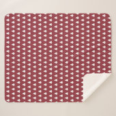 kerstboompatroon | Geometrische Scandi Dark Red Sherpa Deken (Voorkant (horizontaal))