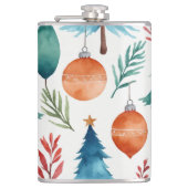 kerstboompatroon heupfles (Voorkant)