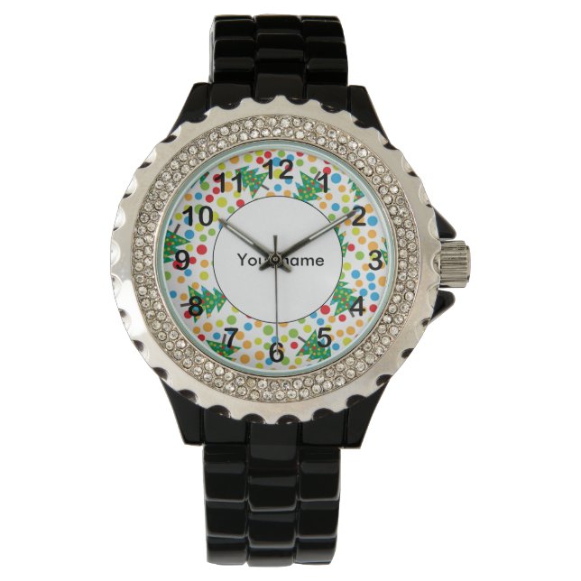 kerstboompatroon horloge (Voorkant)