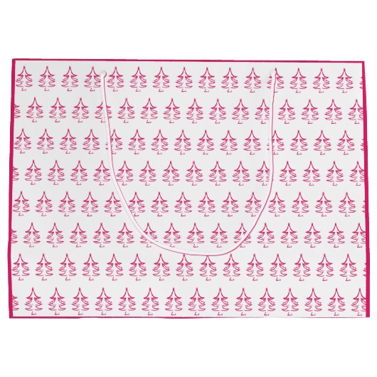 Kerstboompatroon Hot Roze Groot Cadeauzakje (Achterkant)