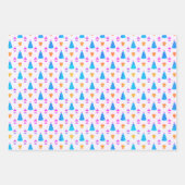 kerstboompatroon in 3 tinten blauw inpakpapier vel (Voorkant 2)