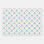 kerstboompatroon in 3 tinten blauw inpakpapier vel (Voorkant)