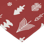 kerstboompatroon in rood en wit korte tafelloper (Hoek)