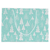 Kerstboompatroon in Teal #6 ID1009 Groot Cadeauzakje (Achterkant)