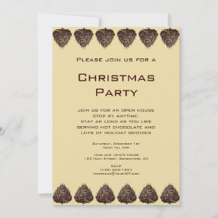 Kerstboompatroon in vintage-illustratie, bruin kaart