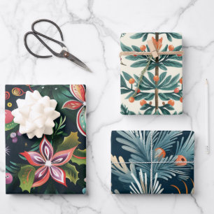 kerstboompatroon inpakpapier vel