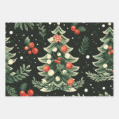 kerstboompatroon inpakpapier vel (Voorkant 3)