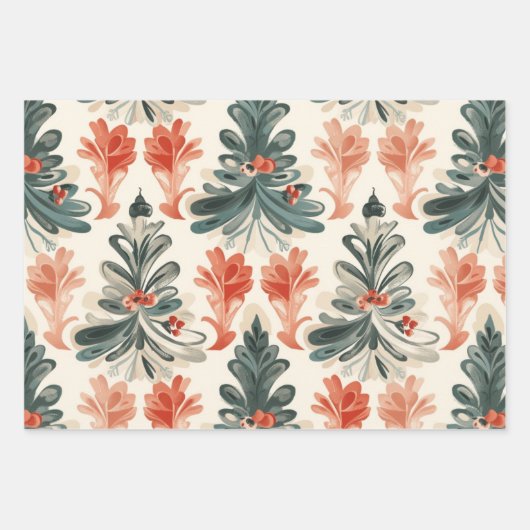 kerstboompatroon inpakpapier vel (Voorkant 2)