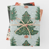 kerstboompatroon inpakpapier vel (In situ)