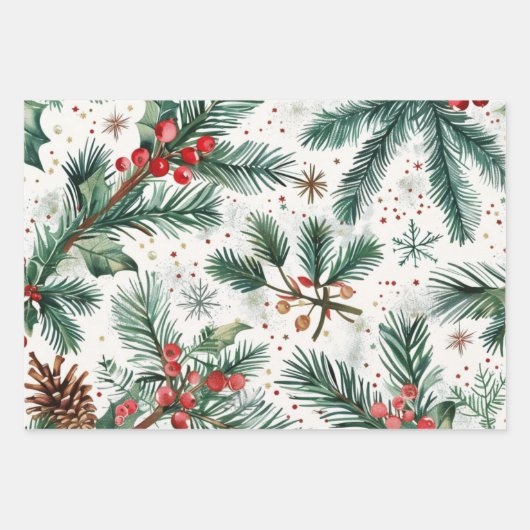 kerstboompatroon inpakpapier vel (Voorkant 2)