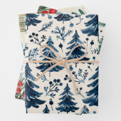 kerstboompatroon inpakpapier vel (In situ)