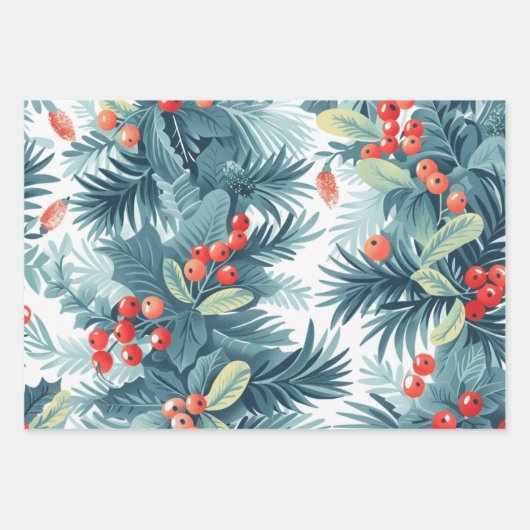 kerstboompatroon inpakpapier vel (Voorkant 2)