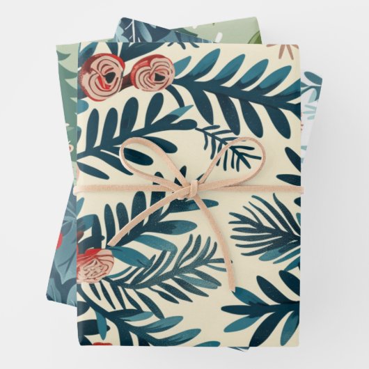 kerstboompatroon inpakpapier vel (In situ)