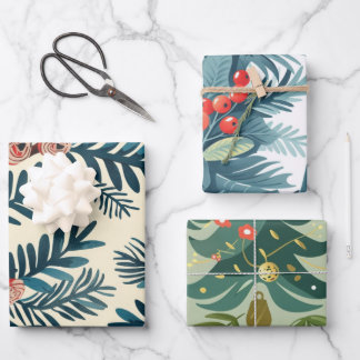 kerstboompatroon inpakpapier vel