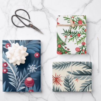 kerstboompatroon inpakpapier vel