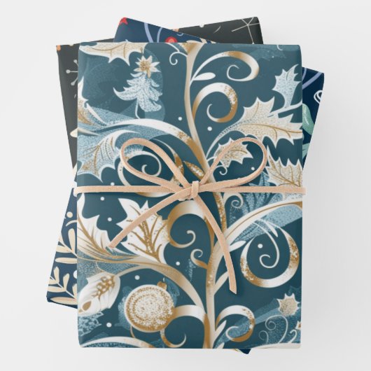 kerstboompatroon inpakpapier vel (In situ)