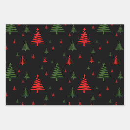 kerstboompatroon inpakpapier vel