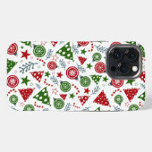kerstboompatroon iPhone hoesje (Achterkant horizontaal)