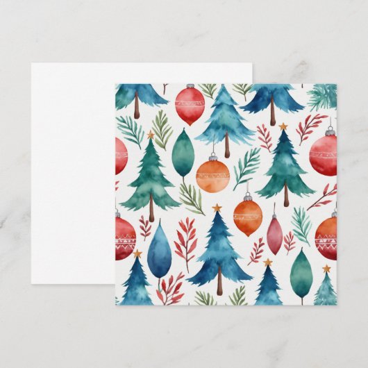 kerstboompatroon kaart (Voorkant / Achterkant)