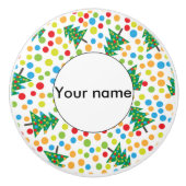 kerstboompatroon keramische knop (Voorkant)