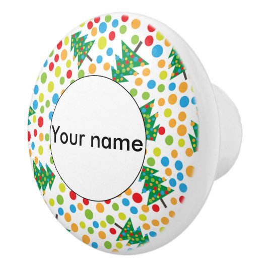 kerstboompatroon keramische knop (Rechts)