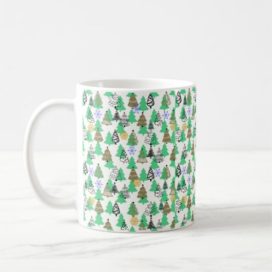 kerstboompatroon koffiemok (Links)