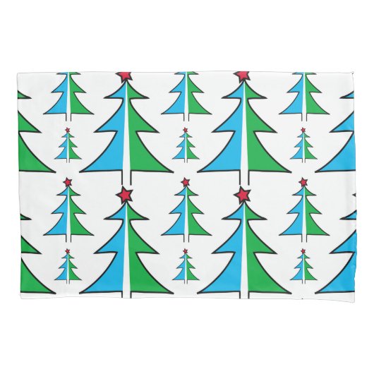kerstboompatroon kussensloop (Voorkant-Links)