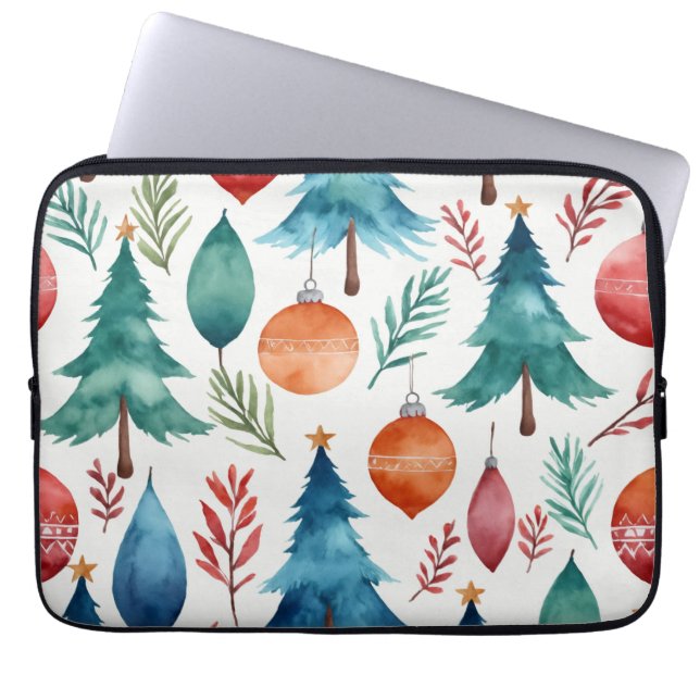 kerstboompatroon laptop sleeve (Voorkant)
