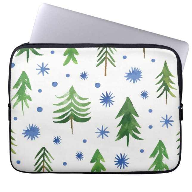 kerstboompatroon laptop sleeve (Voorkant)