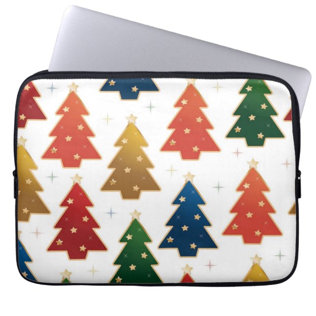 kerstboompatroon laptop sleeve (Voorkant)