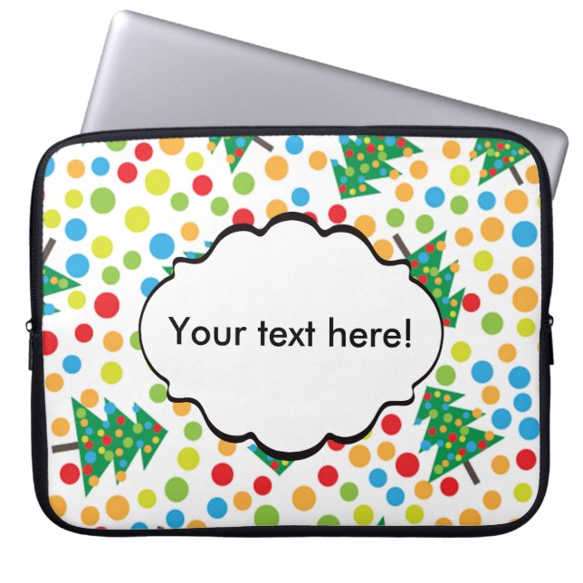 kerstboompatroon laptop sleeve (Voorkant)
