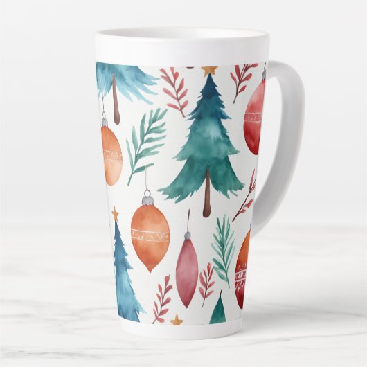 kerstboompatroon latte mok (Rechterhoek)