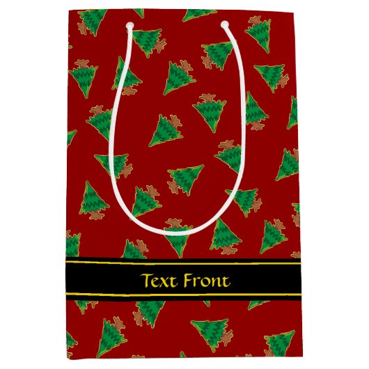 kerstboompatroon medium cadeauzakje (Voorkant)