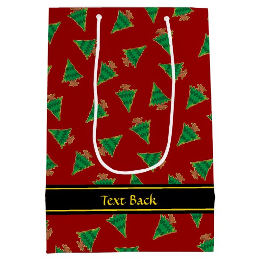 kerstboompatroon medium cadeauzakje (Achterkant)