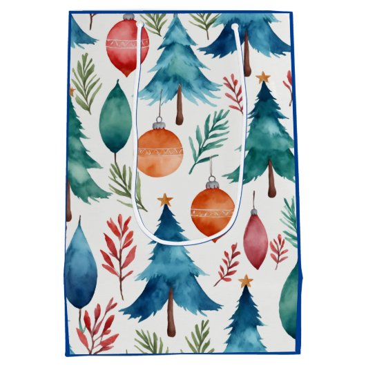 kerstboompatroon medium cadeauzakje (Achterkant)