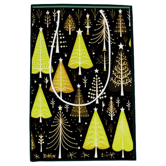 kerstboompatroon medium cadeauzakje (Voorkant)