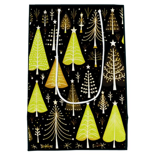 kerstboompatroon medium cadeauzakje (Achterkant)