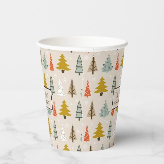 Kerstboompatroon Modern ID175 Papieren Bekers (Rechts)