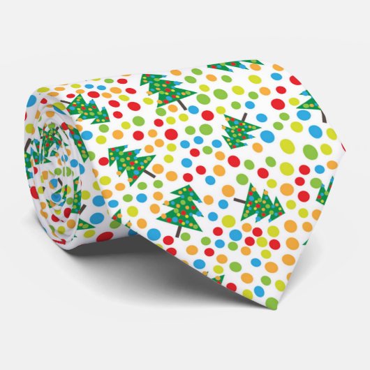 Kerstboompatroon Moderne kleurrijke feestdag Stropdas (Opgerold)