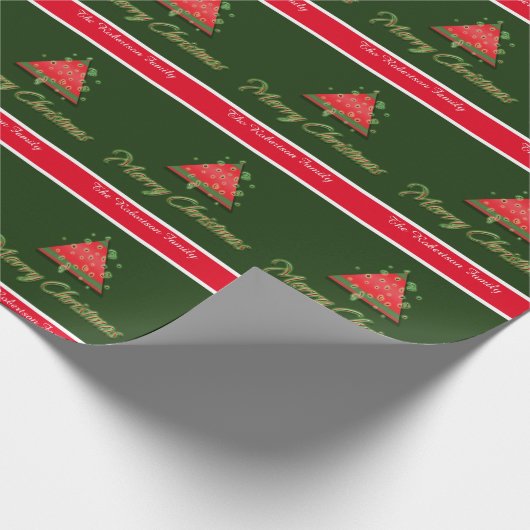 Kerstboompatroon moderne trendparty cadeaupapier (Hoek)