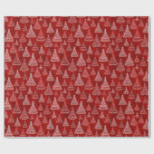 Kerstboompatroon op de Rode Vakantie Cadeaupapier (Vlak)