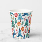 kerstboompatroon papieren bekers (Voorkant)