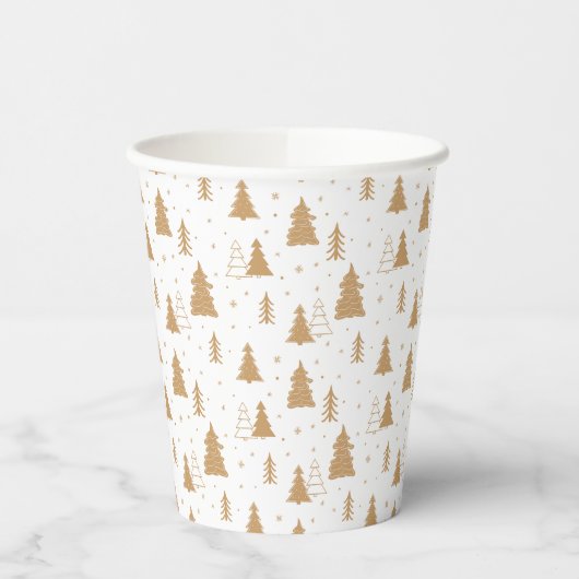 kerstboompatroon papieren bekers (Links)